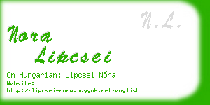 nora lipcsei business card