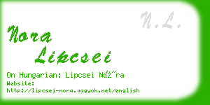 nora lipcsei business card